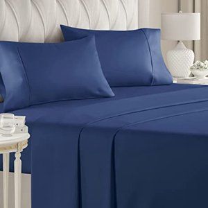 QUEEN - MIDNIGHT BLUE - 6Piece Cooling Bamboo Sheet Set